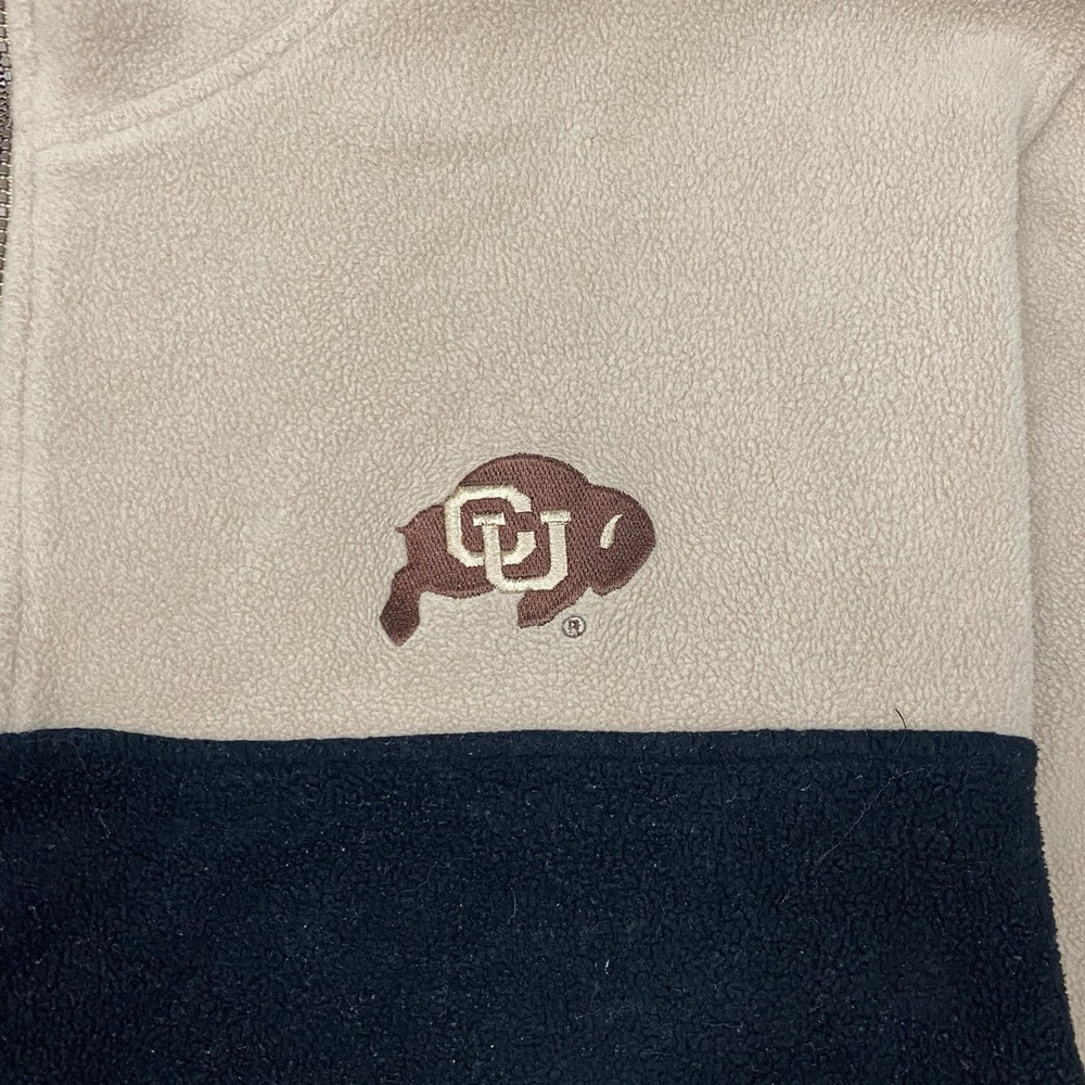 Colorado Buffaloes Starter Fleece Jacket Mens Size L Beige Striped Retro Logo - Picture 6 of 11